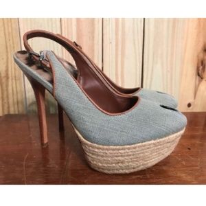 Sam Edelman Novato Denim Stiletto Heels Size 7 M